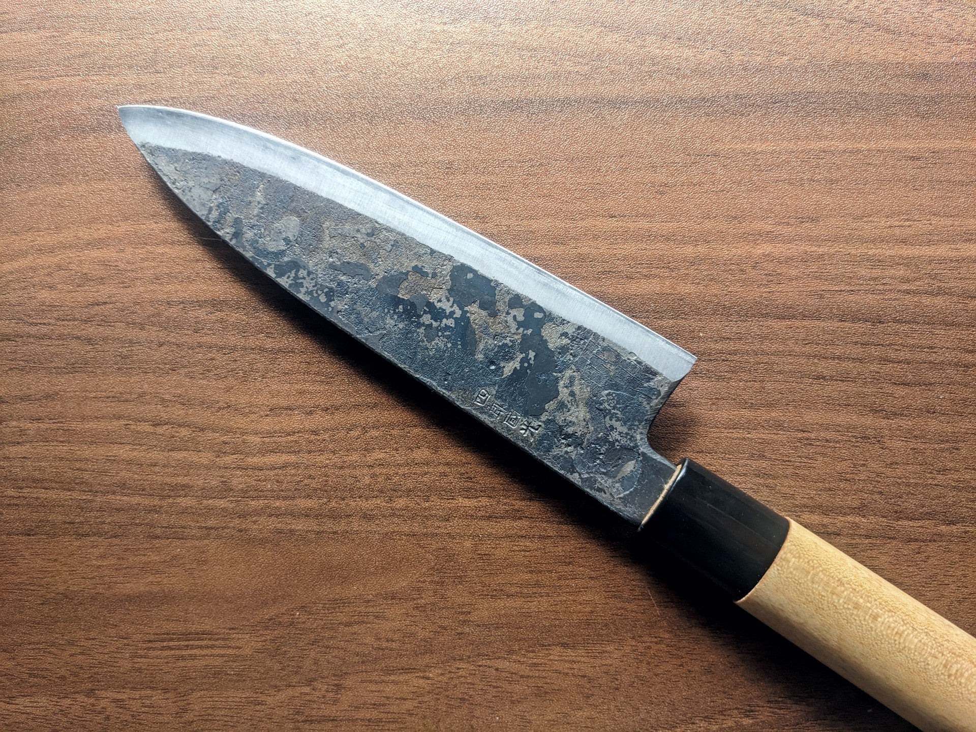 Single-Bevel Kurouchi Santoku Knife 170mm