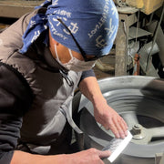 Takeshi Saji Knives blacksmith sharpening a blade