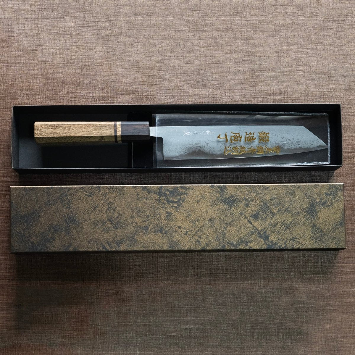 Kajihara Hamono Polished Finish Damascus Blue Steel No. 2 Kiritsuke 210mm - Japanese Food Craftsman Shop