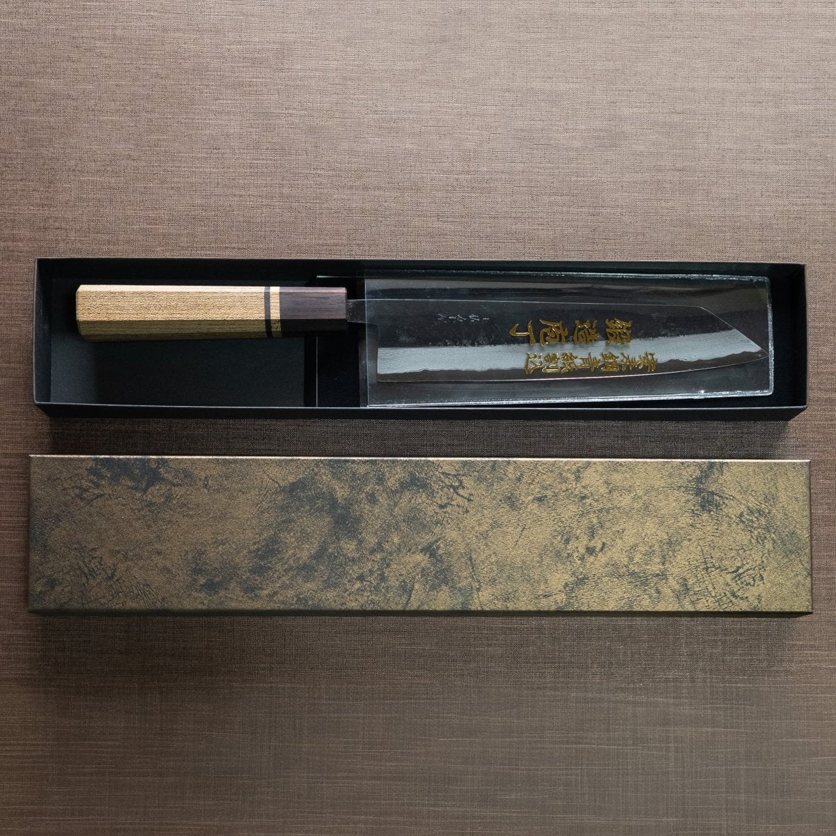 Kajihara Hamono Kurouchi Damascus Blue Steel No.2 Kiritsuke 210mm - Japanese Food Craftsman Shop