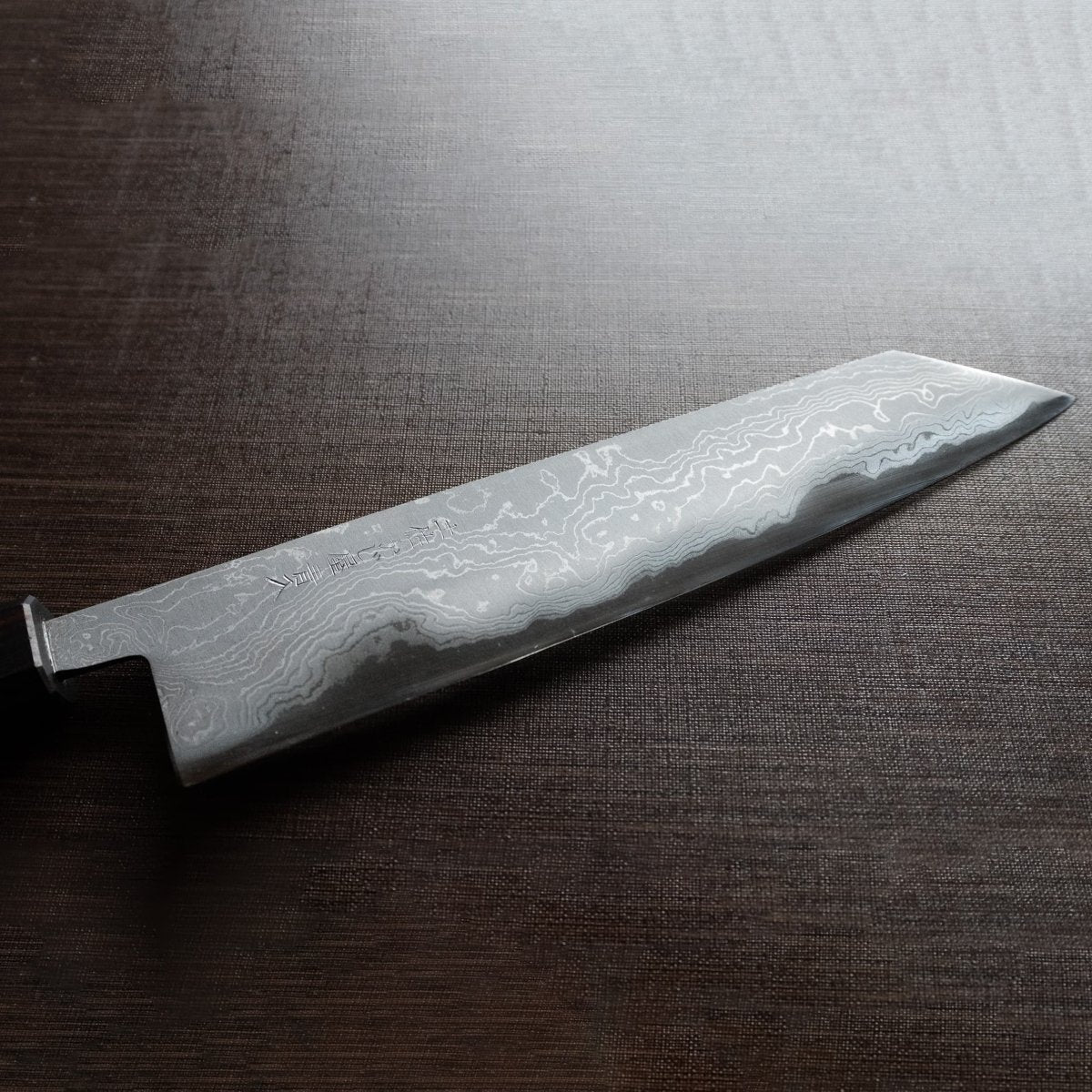 Kajihara Hamono Polished Finish Damascus Blue Steel No. 2 Kiritsuke 210mm - Japanese Food Craftsman Shop