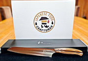 NAGOMI Bread Knife 205mm with black box and white box with Japanese Food Craftsman logo