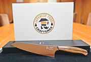 NAGOMI Gyuto Knife 205mm with black box and white box with Japanese Food Craftsman logo