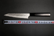 VG XEOS Petty Knife by Nigara Hamono with ruler showing that blade measures 16cm