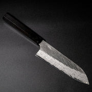 VG XEOS Santoku Knife 18.5cm crafted by Nigara Hamono arranged diagonally 