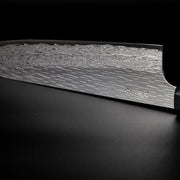 Closeup on engraving on VG XEOS Gyuto Knife 22.5cm crafted by Nigara Hamono
