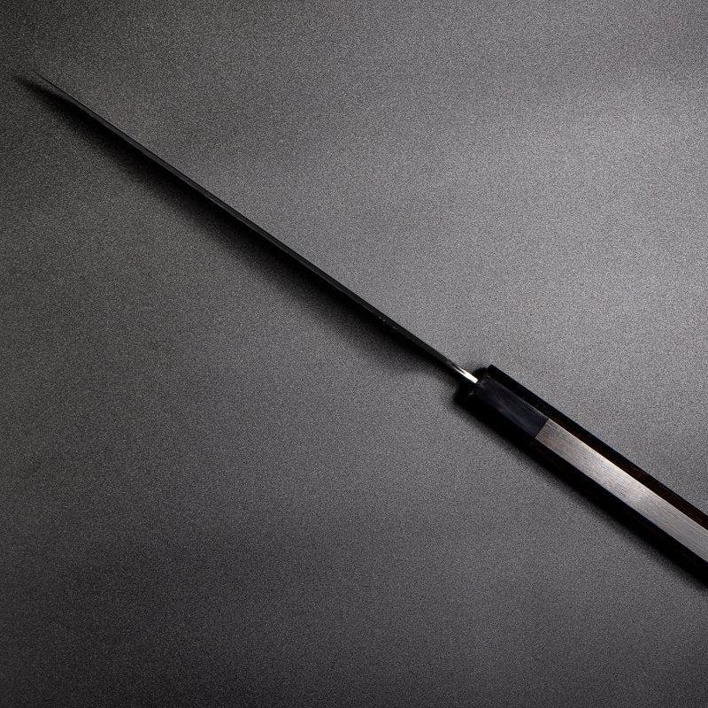 VG XEOS Gyuto Knife 22.5cm crafted by Nigara Hamono showing blade thickness