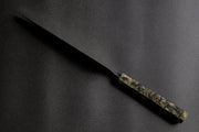 Omoi Kiritsuke Santoku Kitchen Knife 180mm crafted by Nenohi Cutlery showing blade thickness
