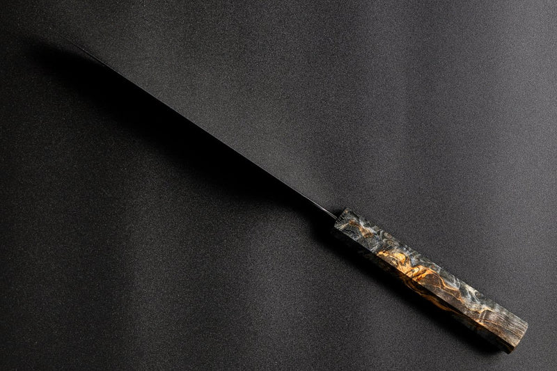 Omoi Gyuto stainless steel Kitchen Knife 180mm crafted by Nenohi Cutlery showing back thickness