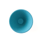 Aerial view inside blue Ceramic Coffee Filter COFIL flow on white background