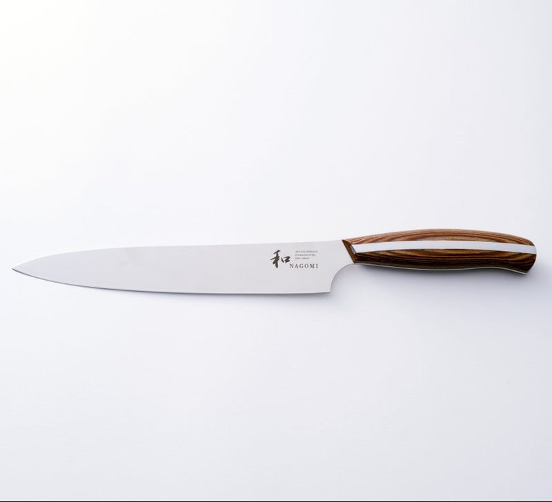 NAGOMI Slicing Knife 217mm crafted by Mitsuboshi Cutlery on white background