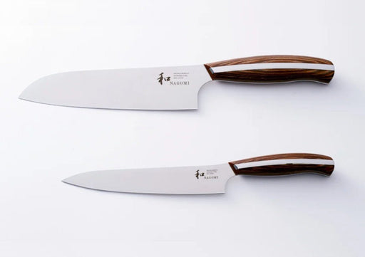 NAGOMI 2 - Piece Set (Santoku Knife and Petty Knife) by Mitsuboshi Cutlery on white background