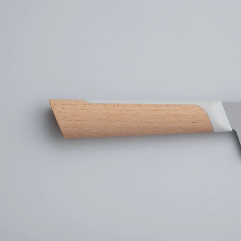 Closeup of the handle ofKISEKI Santoku Knife Yamazakura Cherry by Fukuda Hamono