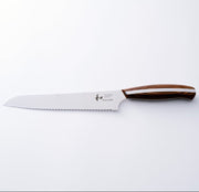 Serrated NAGOMI Bread Knife 205mm crafted by Mitsuboshi Cutlery on white background