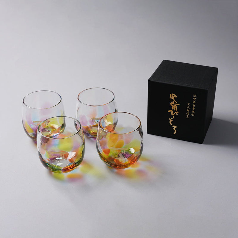 Soejima Glassware Handcrafted Round Rainbow Glass