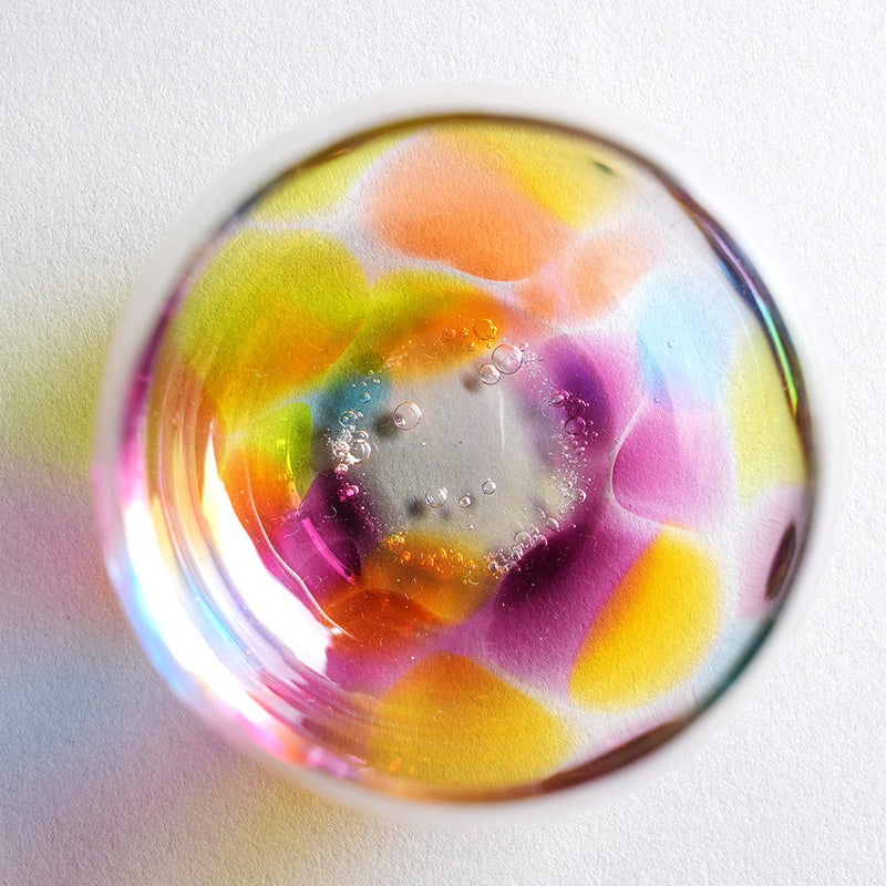 Soejima Glassware Handcrafted Round Rainbow Glass