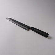 蓑毛鍛冶屋 文化ナイフ 210mm グレー背景に斜めに表示