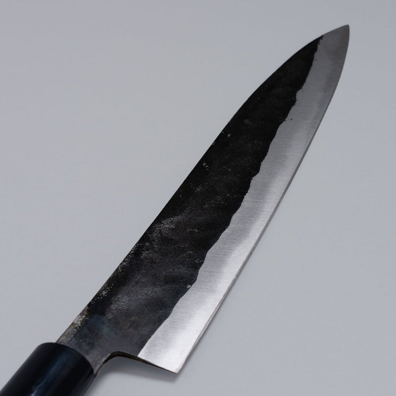 Closeup of the blade of a Nakamura Hamono Kurouchi Sashimi Knife 240mm