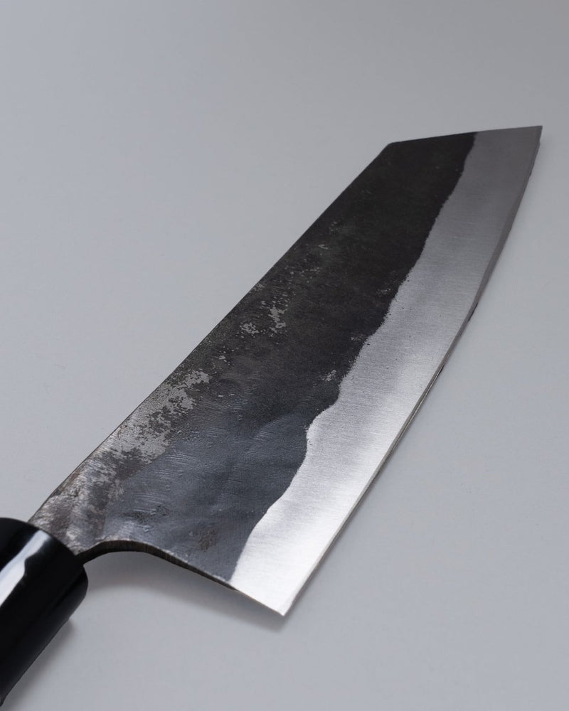Closeup of the blade of a Nakamura Hamono Bunka Kitchen Knife 180mm