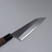 Closeup of the blade of a Nishida Hamono Polished Gyuto Knife 165mm