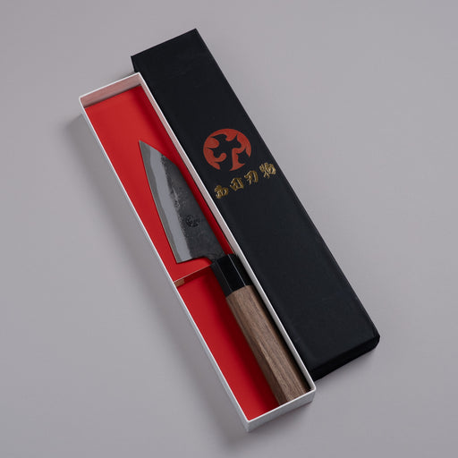 Nishida Hamono Kurouchi Petty Knife 100mm in its open box