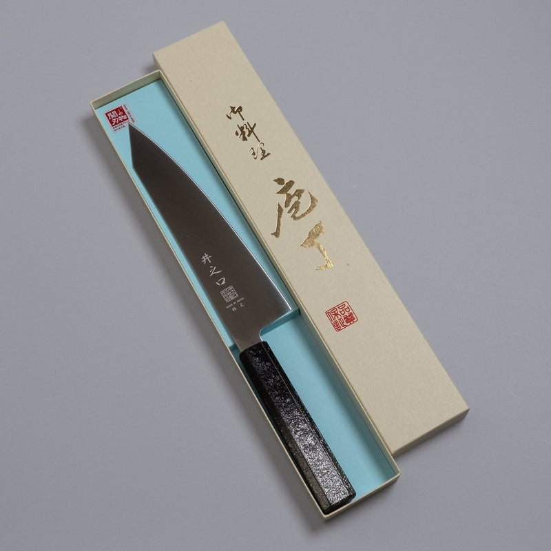 Inoguchi Hamono Japanese Kiritsuke Santoku Knife 210mm (Japanese Oak Urushi Lacquer Black)