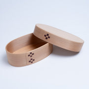 Opened MOCKATS Bento Box with Flower Pattern in medium size