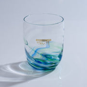 Soejima Glassware Handcrafted Cobalt Green Wavy Glass