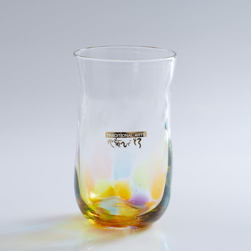 Soejima Glassware Handcrafted Beer Rainbow Glass on grey background
