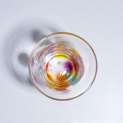 Above view of Soejima Glassware Handcrafted Rainbow Water Glass