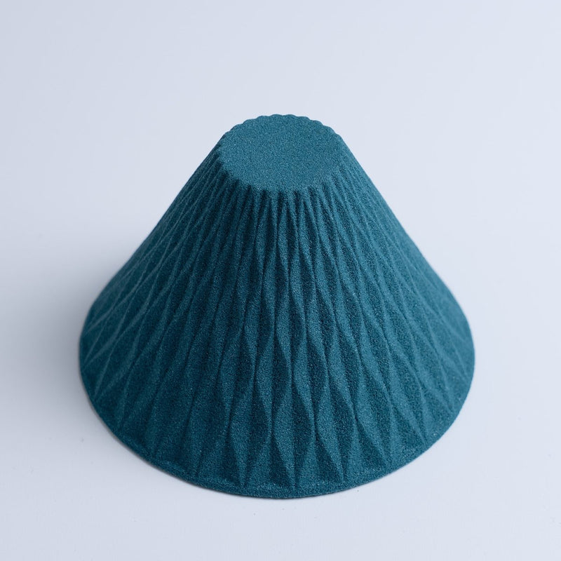 Aerial view of COFIL Flow Ceramic Coffee Filter in blue turned upside down