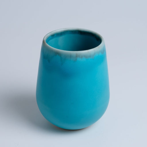 Round Porcelain Cup in Turquoise Blue by Imari Togei