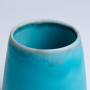 Closeup of the overture of a Turquoise Blue Round Porcelain Cup by Imari Togei