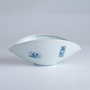Side rear view of Koenji Sugagasa Porcelain Appetizer Plate by Imari Togei