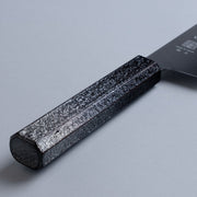 Japanese oak urushi lacquer black of a Inoguchi Hamono Japanese Kiritsuke Santoku Knife 210mm