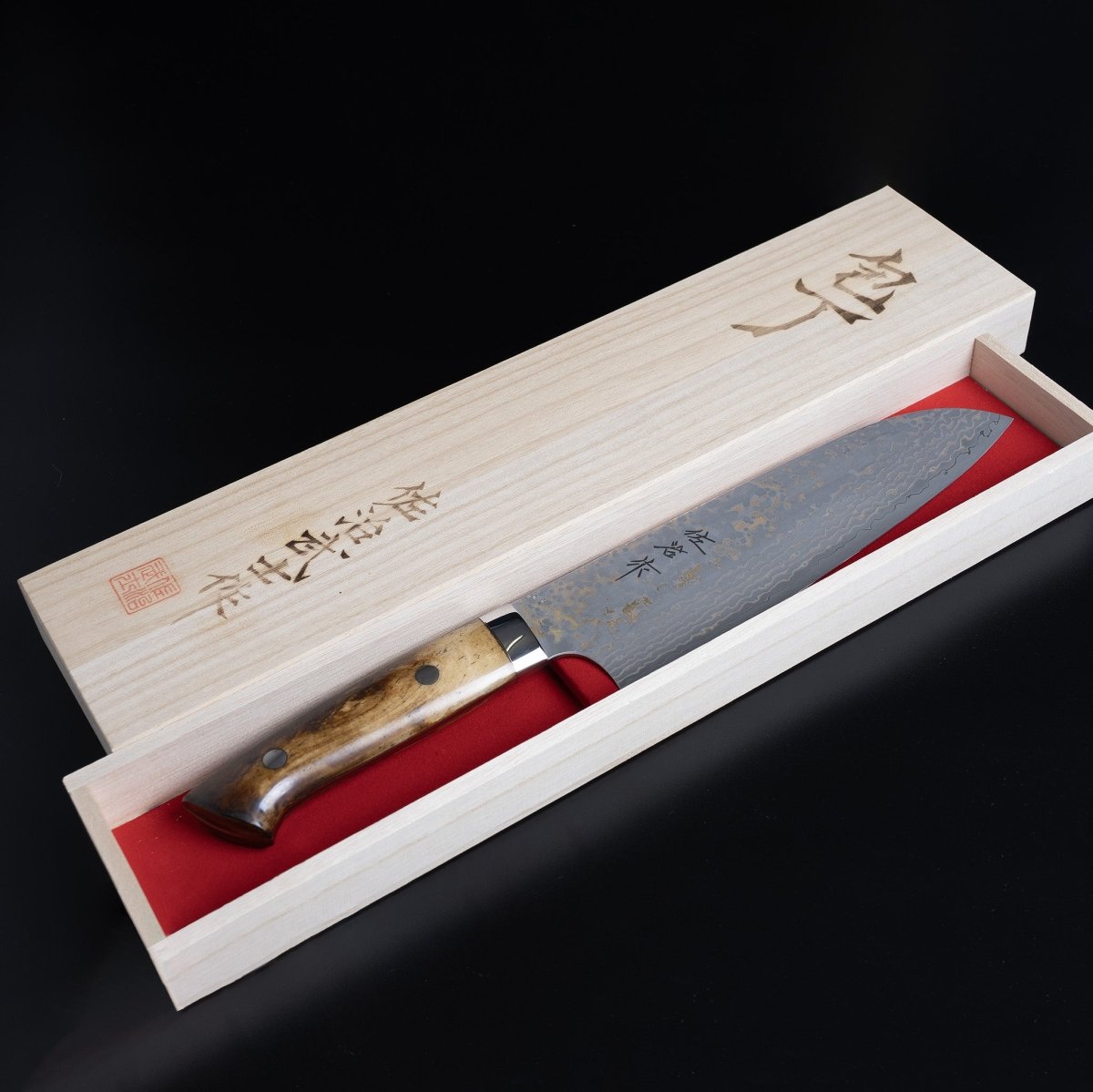 Takeshi Saji VG10W Stainless Steel Santoku 180mm Gold-Toned Finish