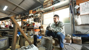 Kyohei Shindo handcrafting a kitchen knife in his knife workshop in Kami, Kochi, Japan