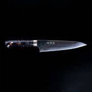 Takeshi Saji Aogami Blue Steel 2 Gyuto 180mm displayed horizontally on a black background