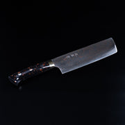 Takeshi Saji VG-10W Stainless Steel Nakiri 170mm displayed diagonally on a dark background