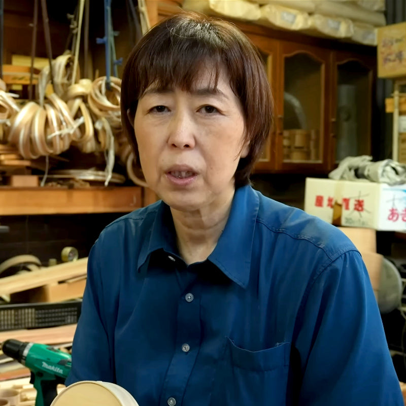 Portrait of Hakata Bentwood Tamaki female main artisan