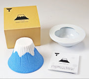 Ceramic Coffee Filter COFIL Mt. Fuji displayed with white stand, cardboard box and instructions on white background