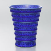 Solid lapis blue Ceramic Aritaware Cup by Imari Togei craftsmen on white background
