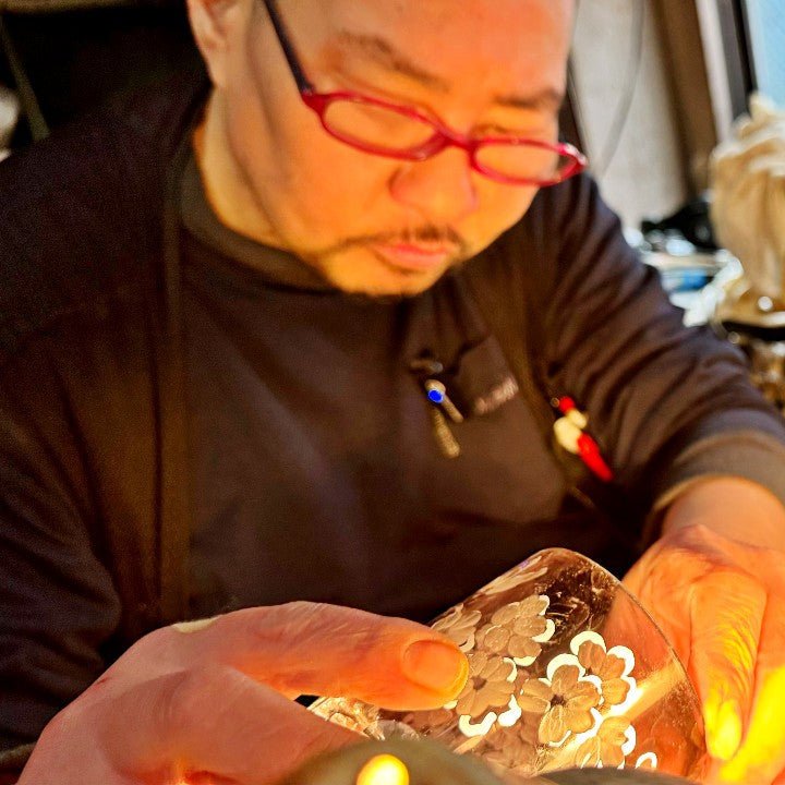 Ootomo Glassware Faceted Edo Kiriko Glass - Japanese Food Craftsman Shop