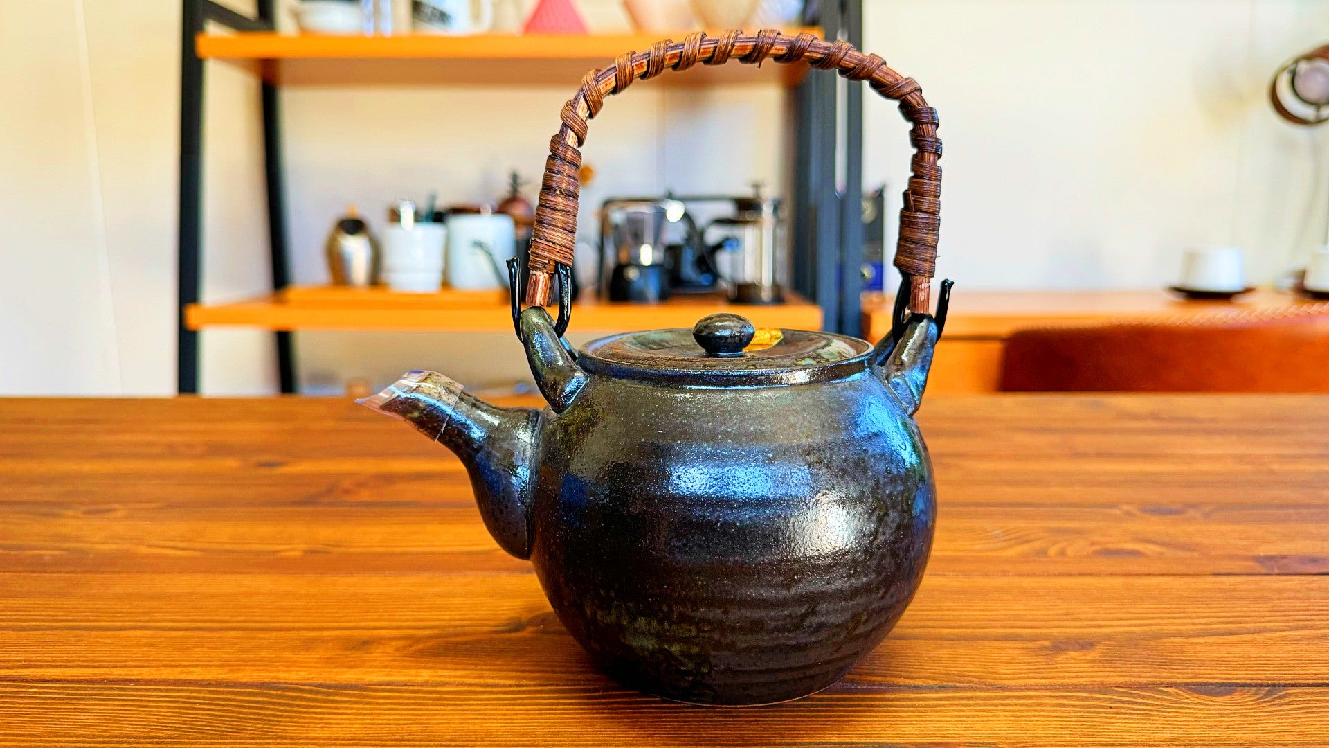 Black Glazed Clay Teapot