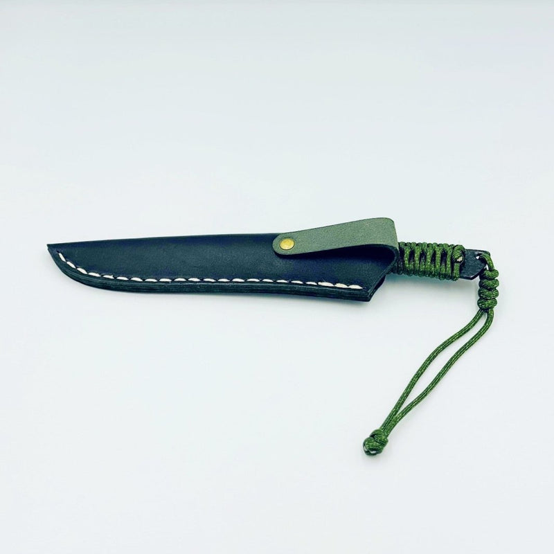 Minomo Blacksmith Ignite Knife 110mm inside its sheath