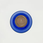 Bottom view of Blue Glazed Bowl crafted by Imari Togei craftsmen on light cream background