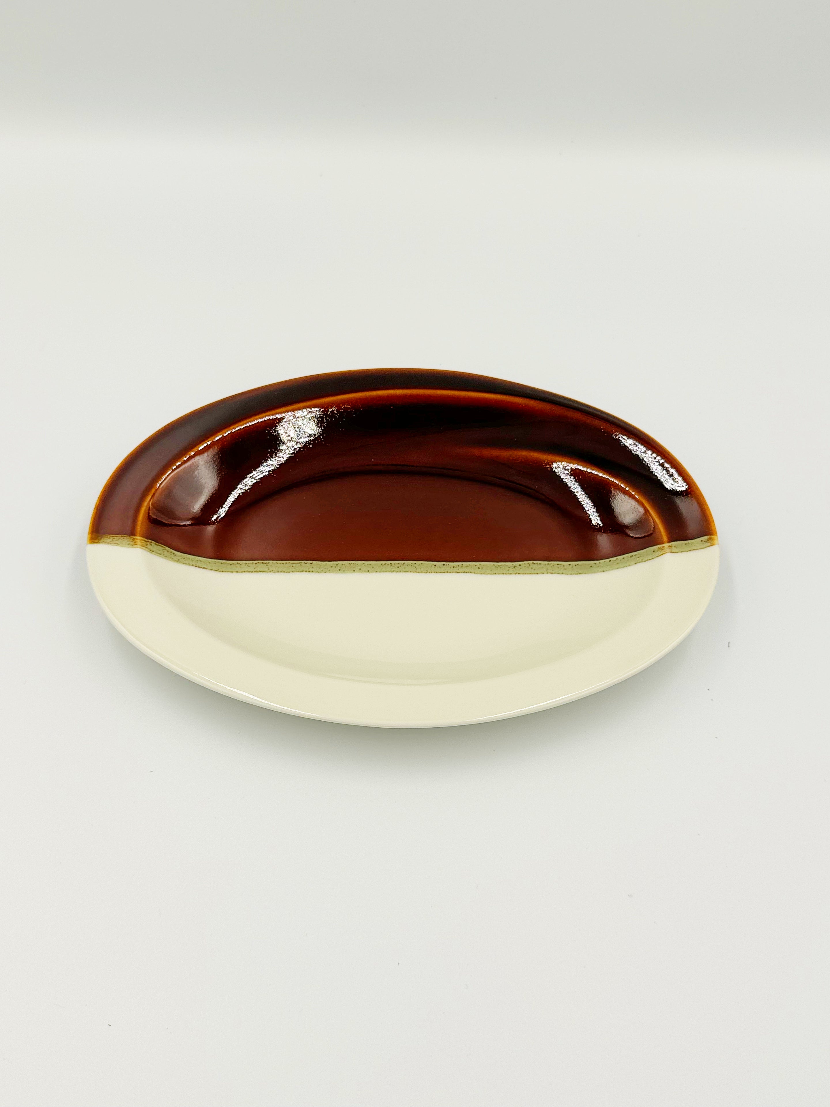 White & Amber Glazed Plate
