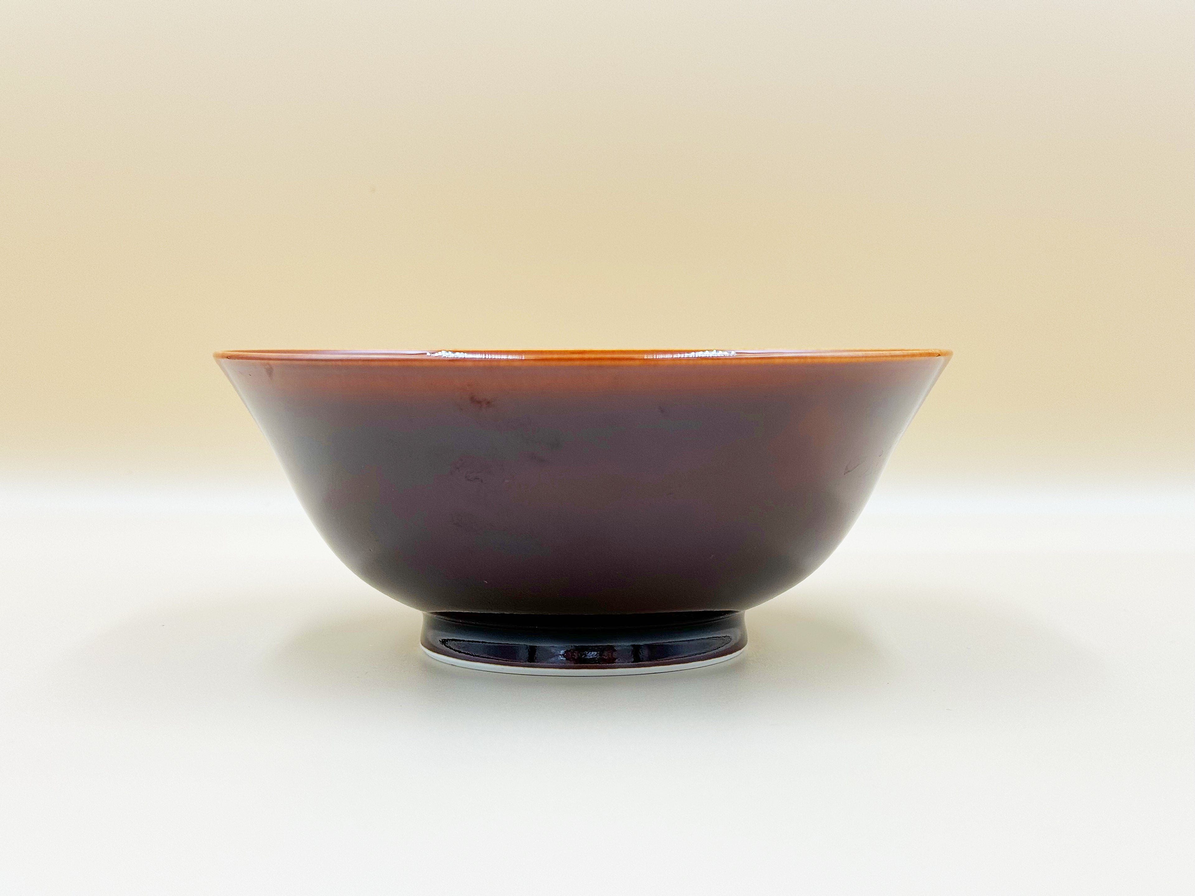 Amber color glazed bowl