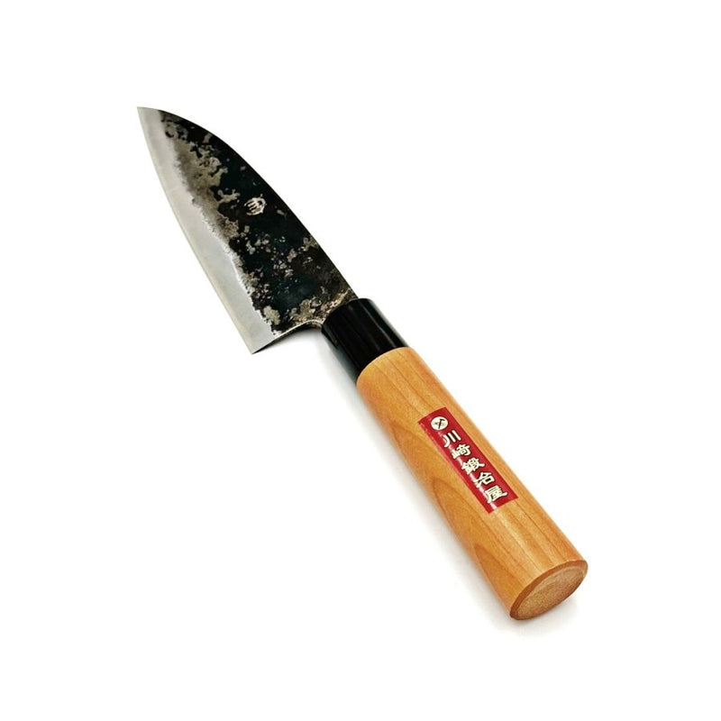 Kawasaki Blacksmith Kurouchi Santoku Knife 160mm horizontal on white background
