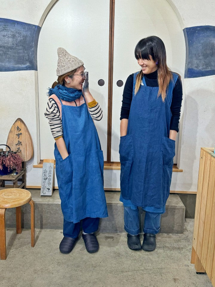 Indigo Blue Hand-dyed Apron Japanese Food Craftsman Shop